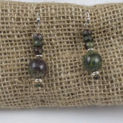 Dragons Blood Jasper Gemstone Earrings