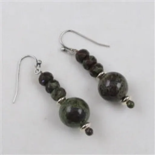 Dragons Blood Jasper Gemstone Earrings