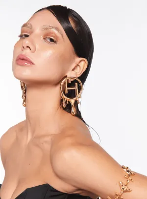 Drip OH Maxi Earrings In Gold Finish