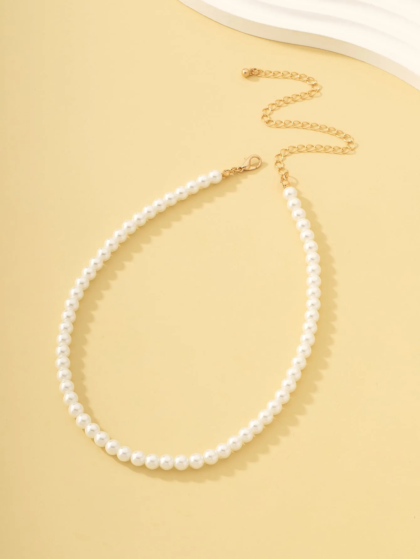 Elegant Imitation Pearl Beaded Necklace for Women Girls Accessories Jewelry