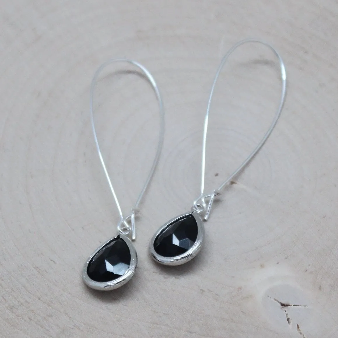 Ella Silver Glass Drop Earrings