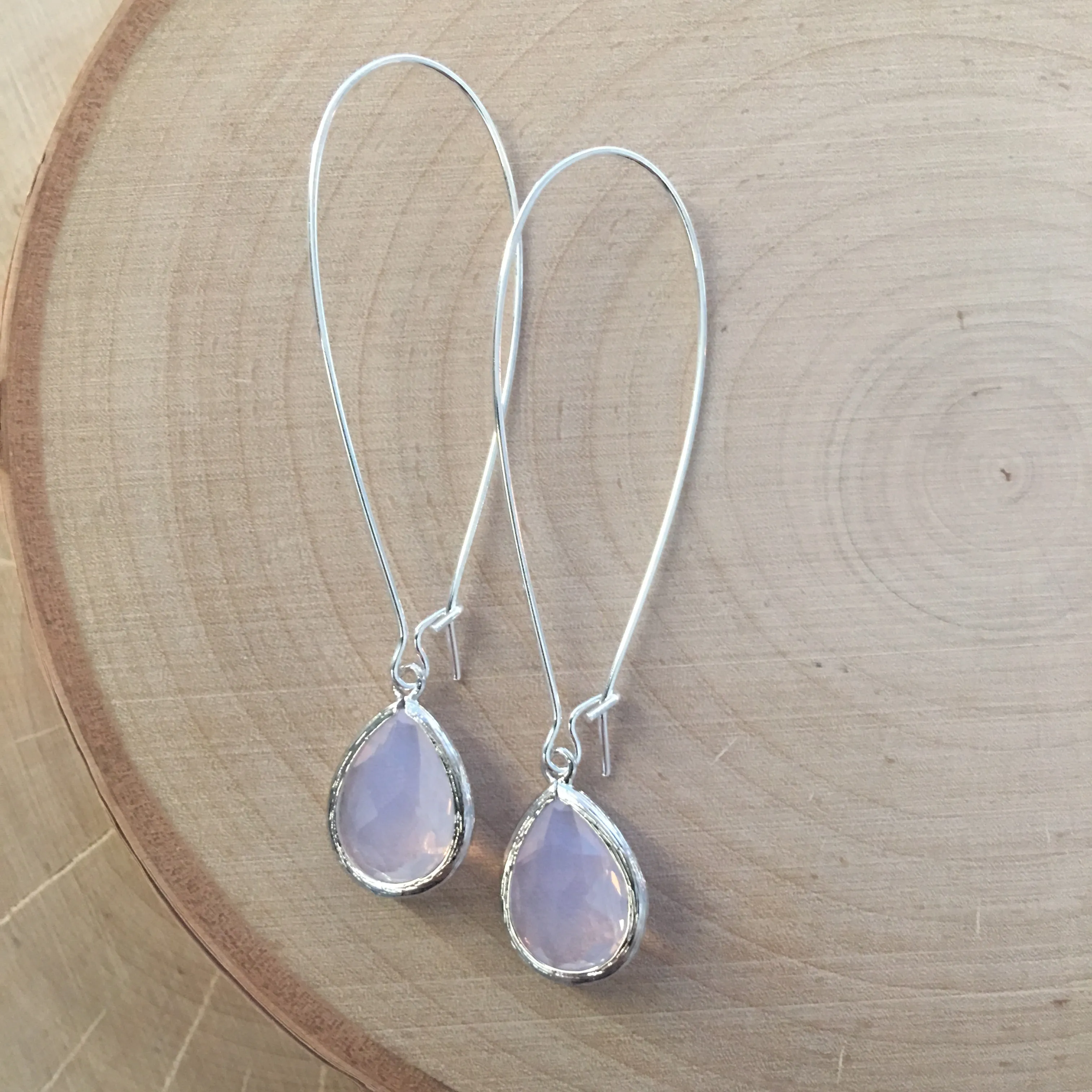 Ella Silver Glass Drop Earrings