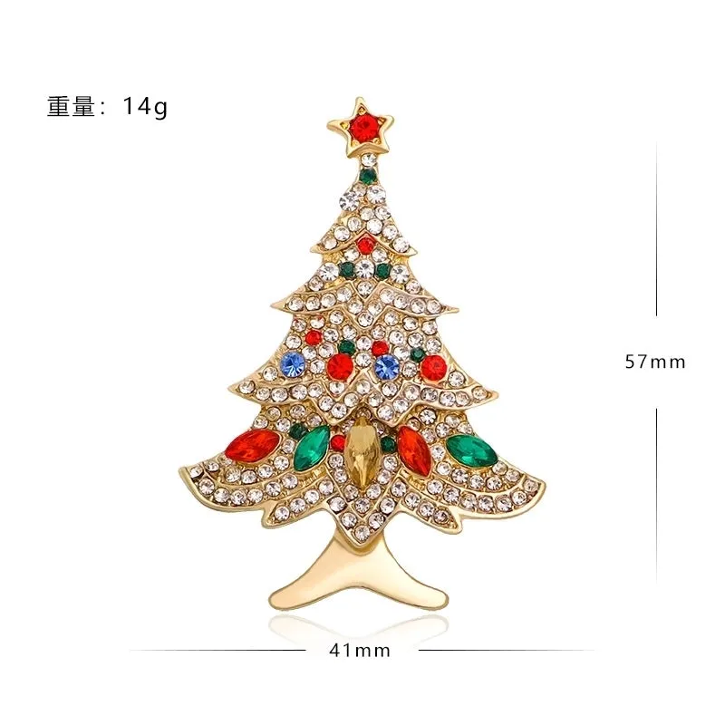 Ethnic Style Christmas Tree Letter Wreath Imitation Pearl Alloy Rhinestone Enamel Unisex Brooches