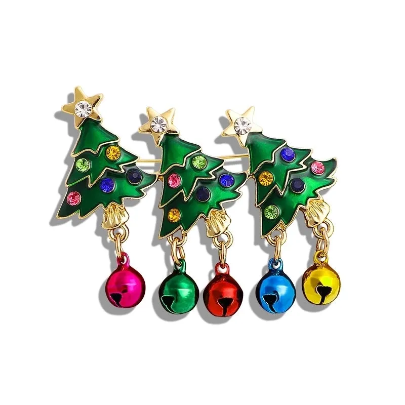 Ethnic Style Christmas Tree Letter Wreath Imitation Pearl Alloy Rhinestone Enamel Unisex Brooches