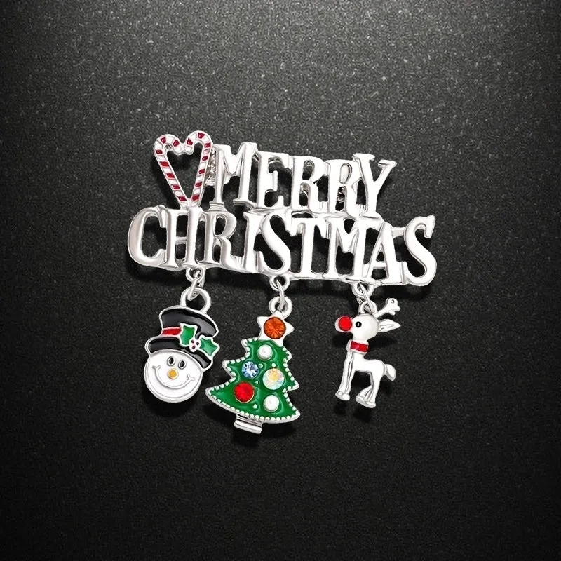 Ethnic Style Christmas Tree Letter Wreath Imitation Pearl Alloy Rhinestone Enamel Unisex Brooches