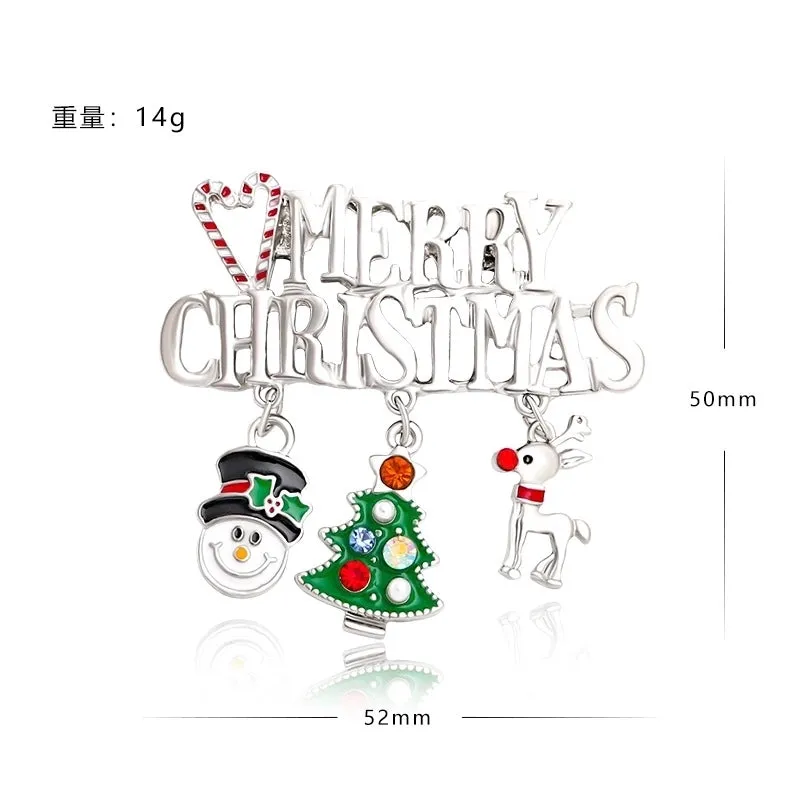 Ethnic Style Christmas Tree Letter Wreath Imitation Pearl Alloy Rhinestone Enamel Unisex Brooches