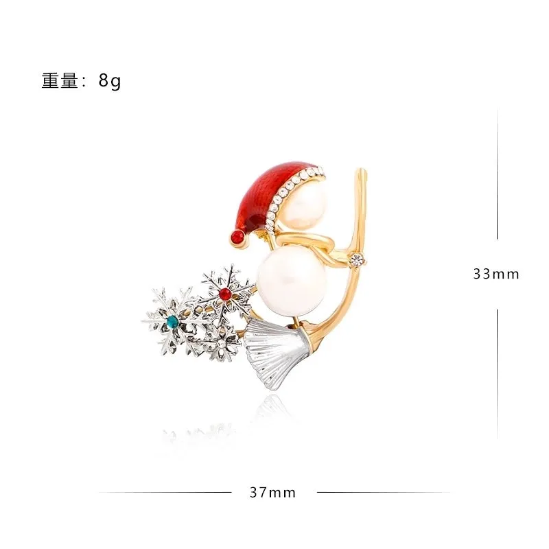 Ethnic Style Christmas Tree Letter Wreath Imitation Pearl Alloy Rhinestone Enamel Unisex Brooches