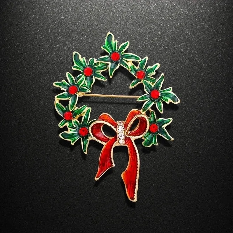 Ethnic Style Christmas Tree Letter Wreath Imitation Pearl Alloy Rhinestone Enamel Unisex Brooches