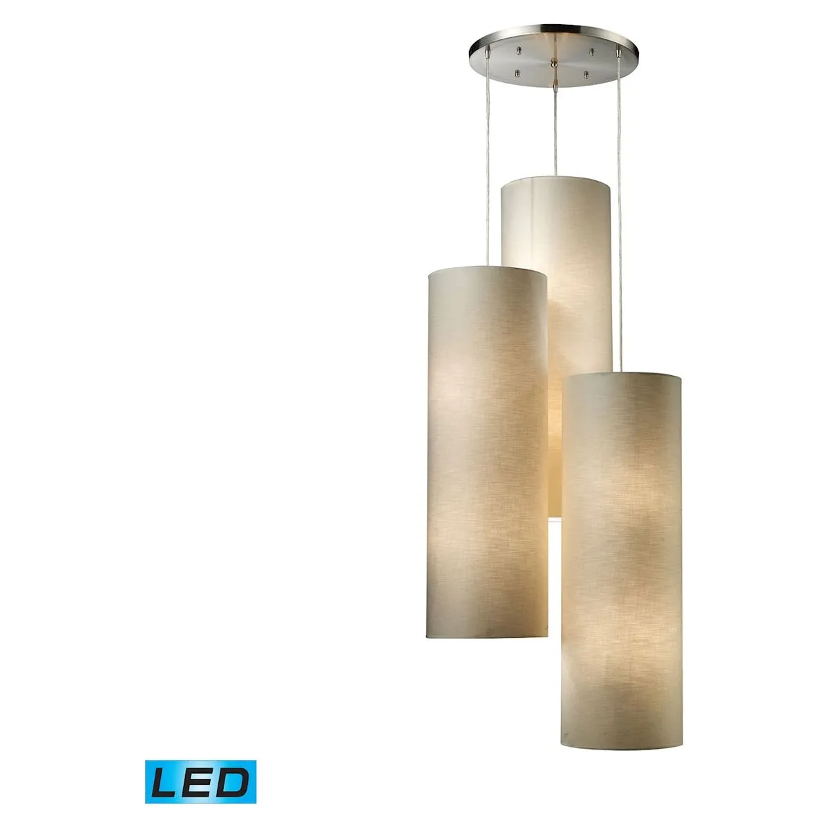 Fabric Cylinders 28" Wide 12-Light Pendant