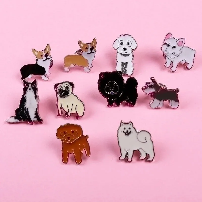 Fashion Pin Dog Alloy Enamel Unisex Brooches