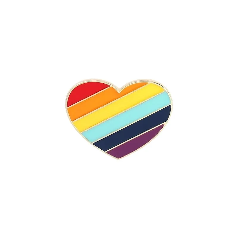 Fashion Pin Rainbow Gesture Heart Shape Alloy Enamel Unisex Brooches