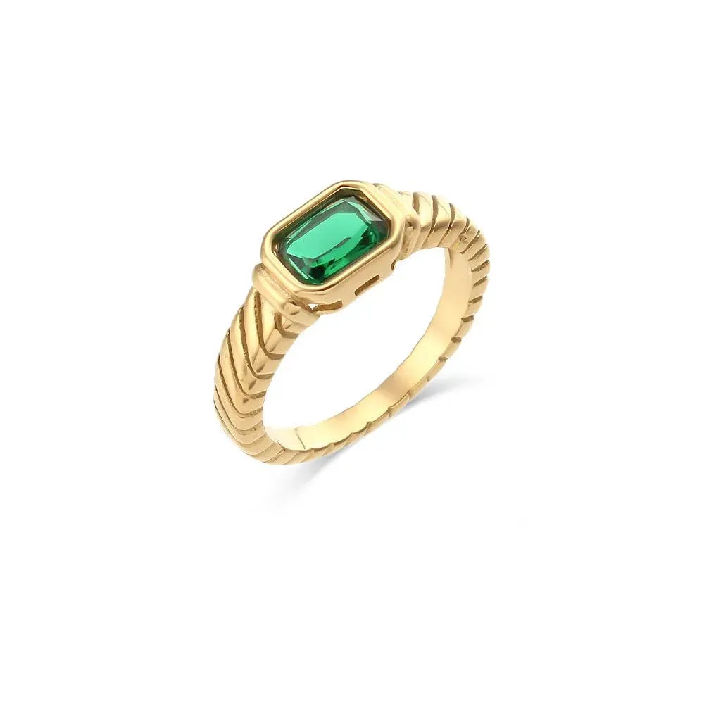 Geometric Cocktail Ring with Gemstone Accents - Fashion Ring for Women