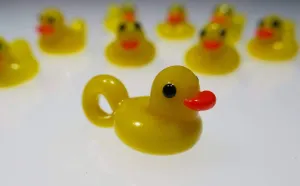 Glass Retro Rubber Duck Pendant