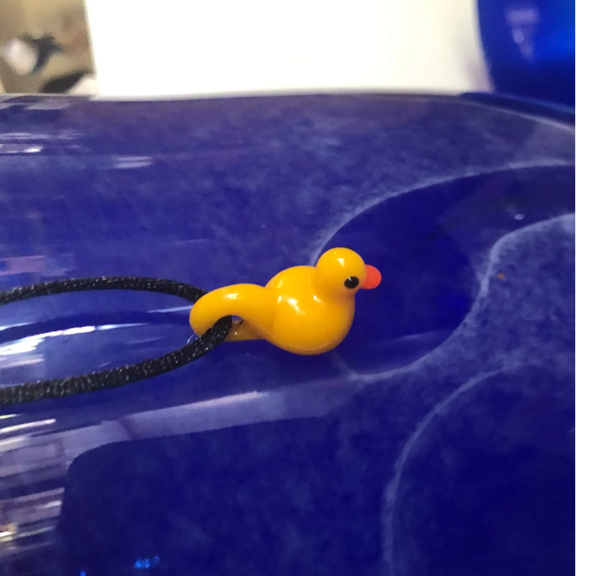 Glass Retro Rubber Duck Pendant