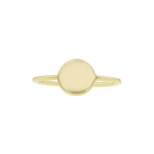 Gold Round Disc Ring