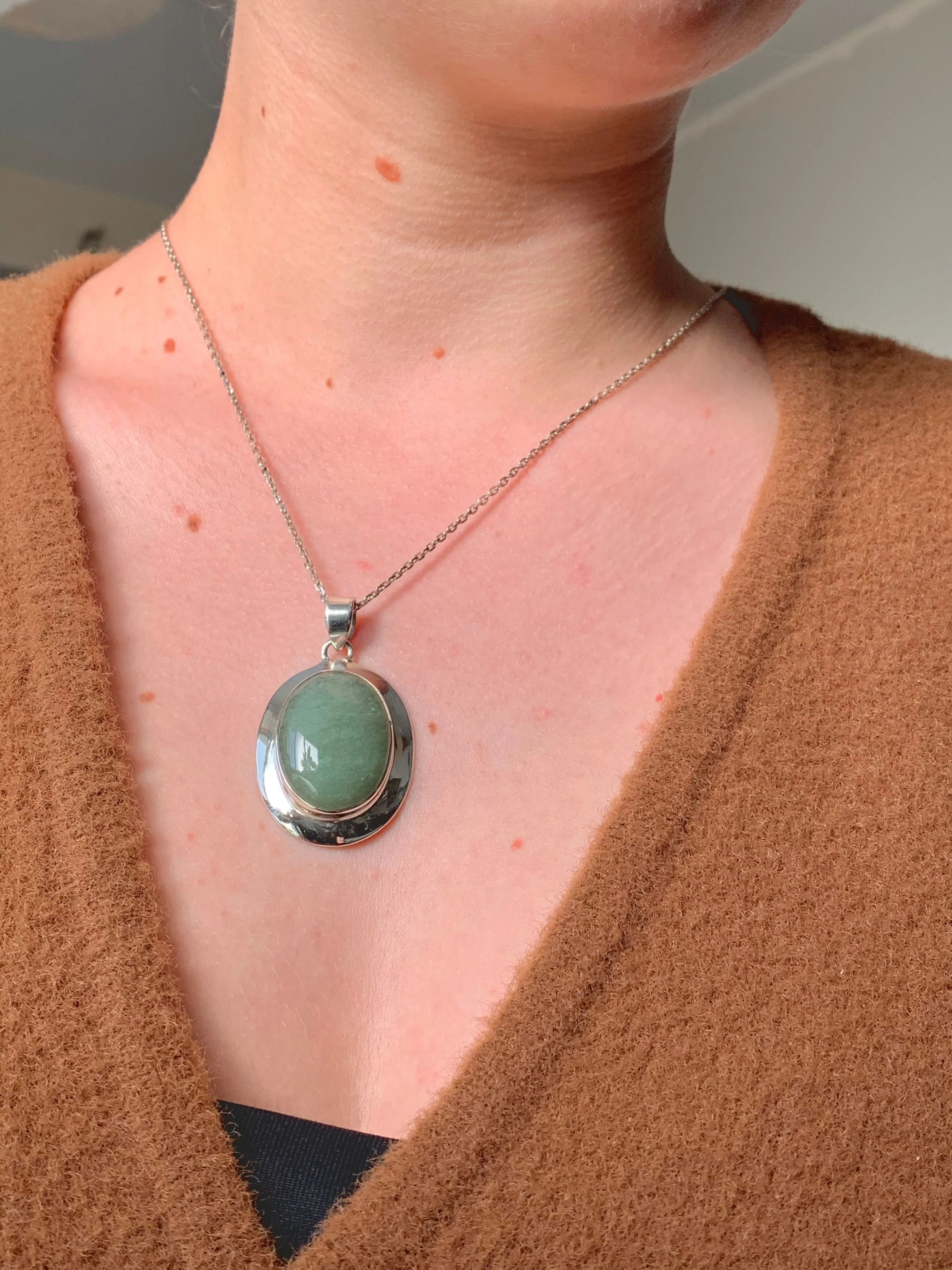 Green Aventurine Medea Pendant - Oval