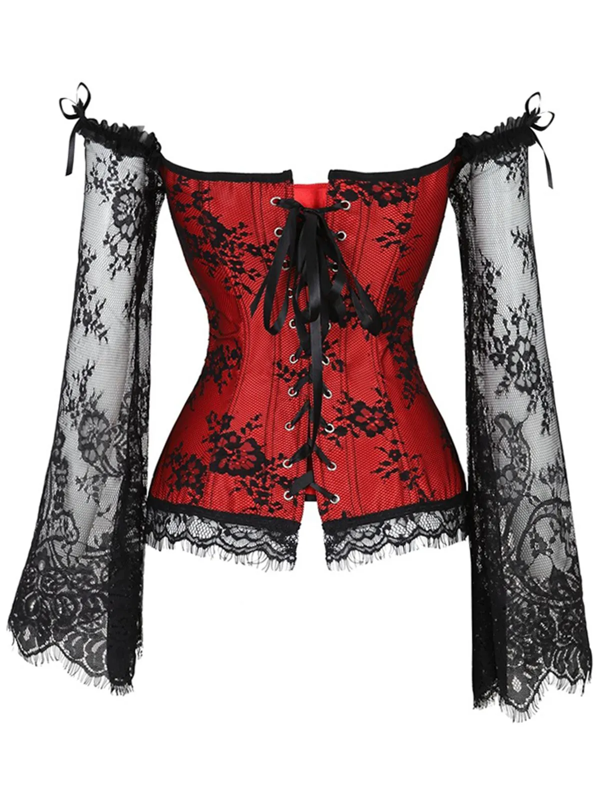 Halloween Steampunk Lace Patchwork Corset