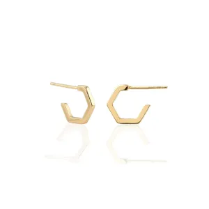 Hexagon Huggie Hoop Earrings