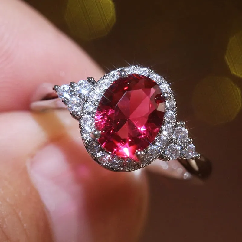 Huitan Gorgeous Pink CZ Rings for women / Brilliant Engagement , Wedding, Valentines Love Gift