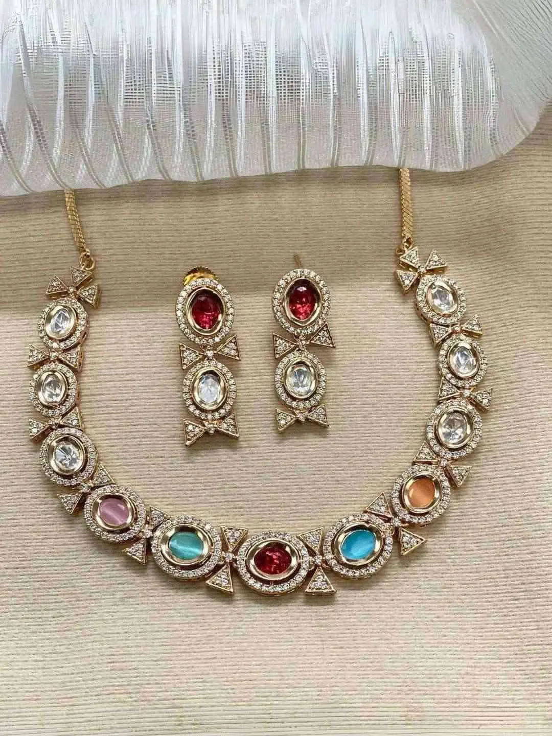 Indian Zircon Necklace Set