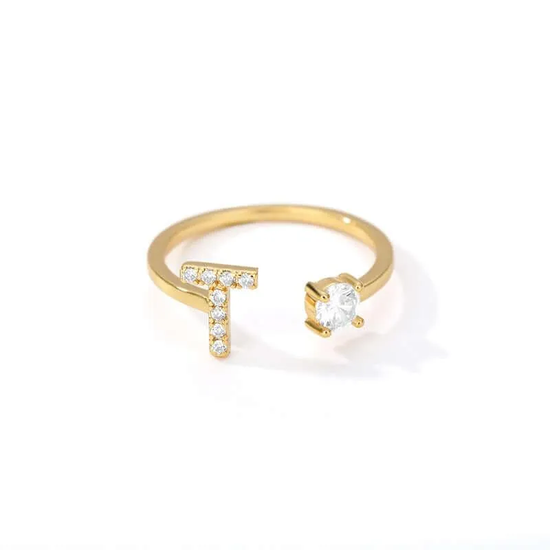 Initial A-Z Letter Rings For Women