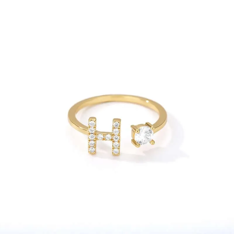 Initial A-Z Letter Rings For Women