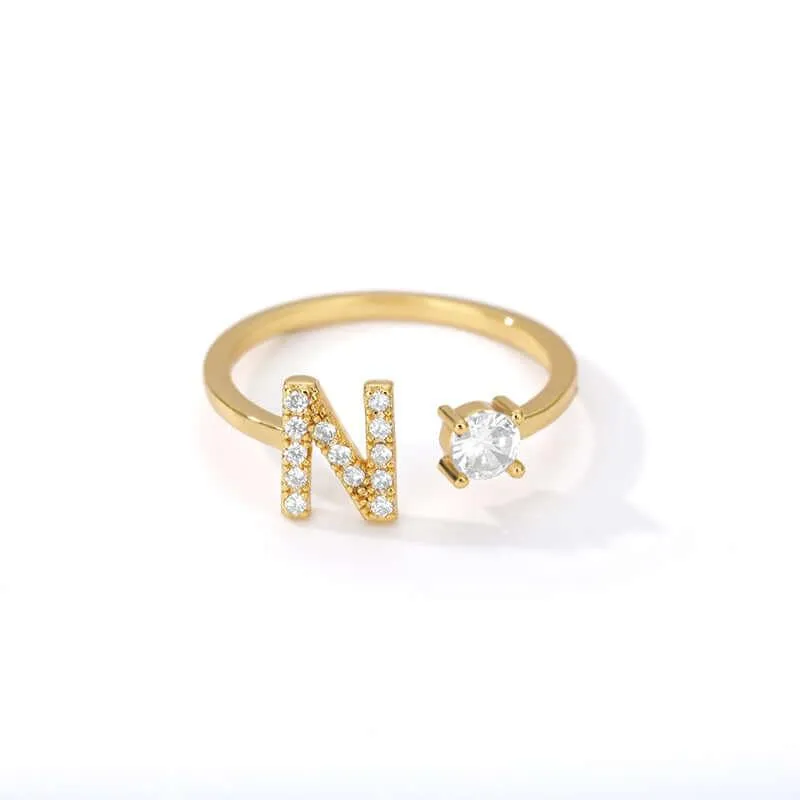 Initial A-Z Letter Rings For Women