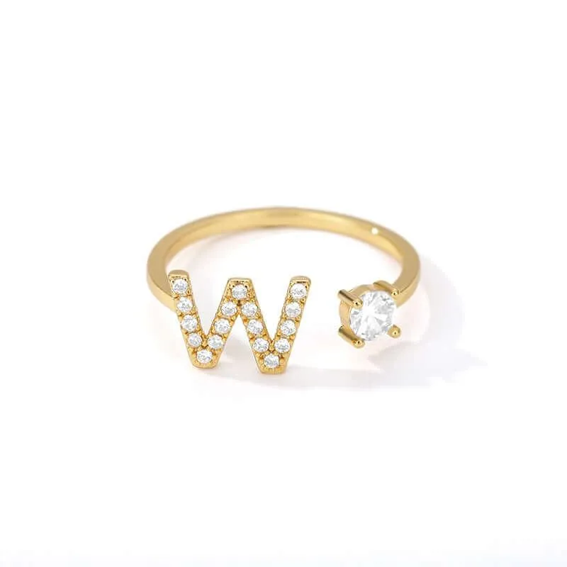 Initial A-Z Letter Rings For Women