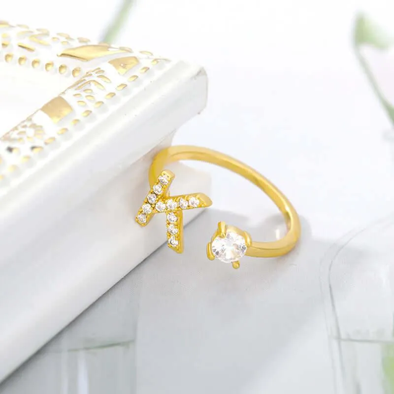 Initial A-Z Letter Rings For Women