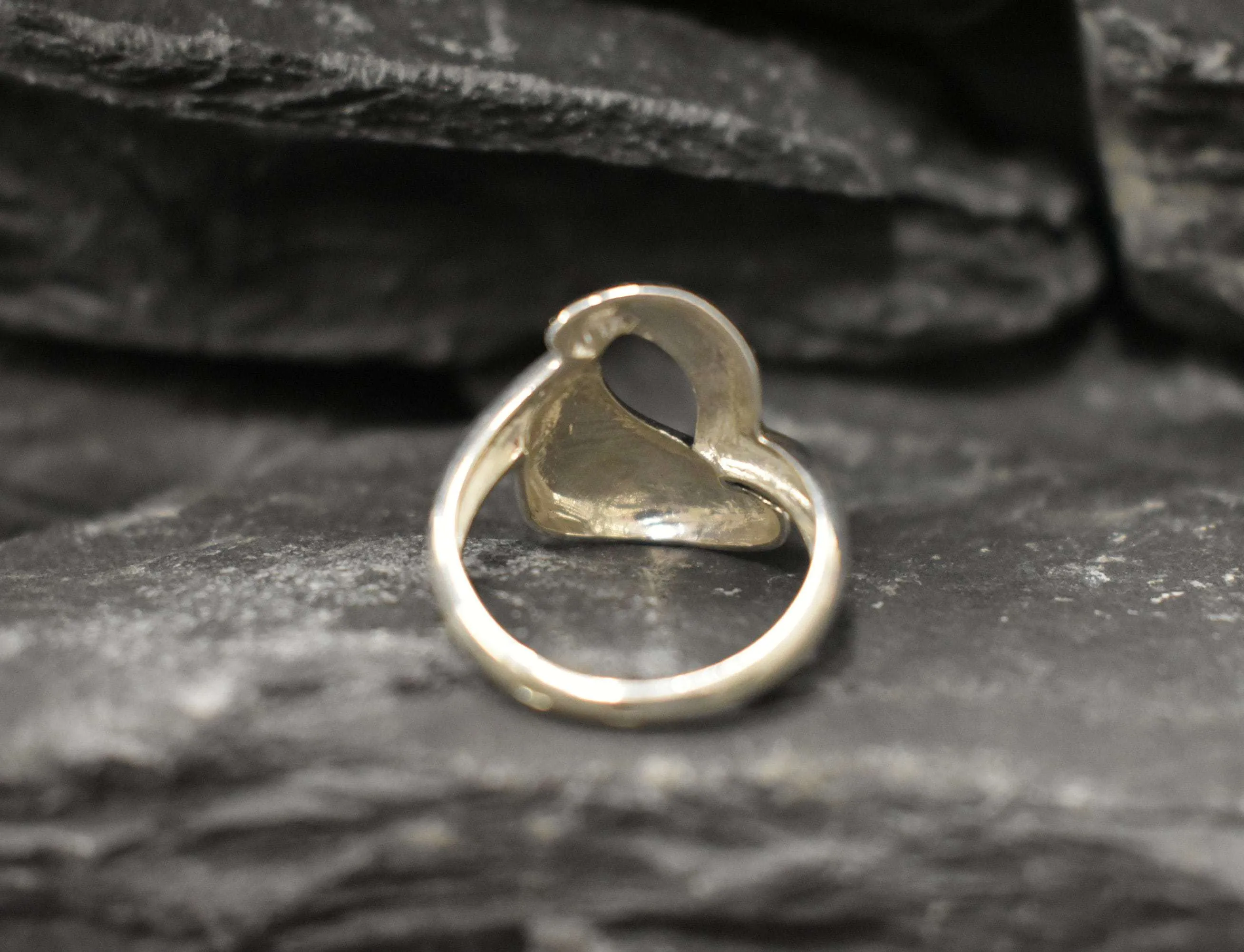 Intertwined Silver Ring - Yin Yang Ring - Silver Curved Ring