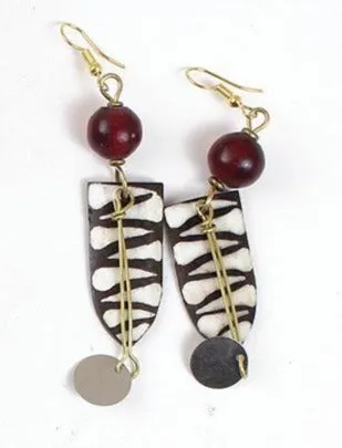 Kenyan Bone & Brass Earrings