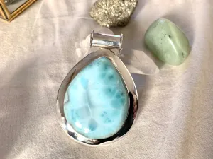 Larimar Gaia Pendant - XLarge Chunky Drop (One of a kind)