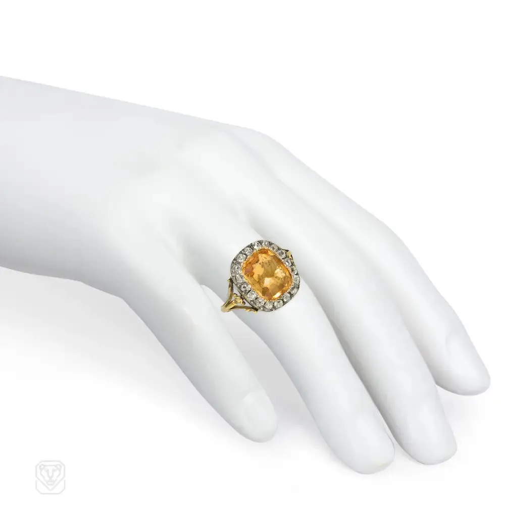 Late Georgian gold, topaz, and diamond cluster ring