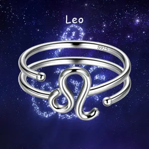 Leo Rings Zodiac Sign Jewelry Women Girls Birthday Gifts 925 Sterling Silver