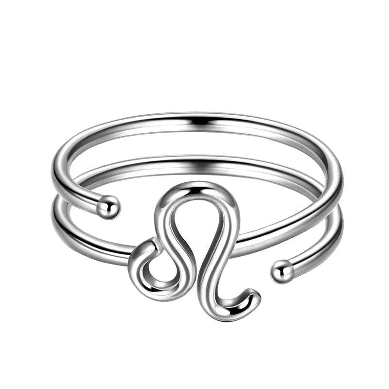 Leo Rings Zodiac Sign Jewelry Women Girls Birthday Gifts 925 Sterling Silver