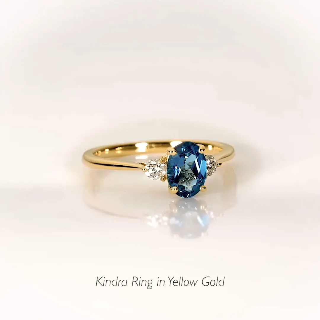 London Blue Topaz and Diamond Ring White Gold - Kindra