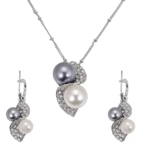 Luxury Brand Imitation Pearl Necklace Earrings Wedding Jewelry Sets Vintage Fashion Crystal Bridal Jewellery Set for Women Gift