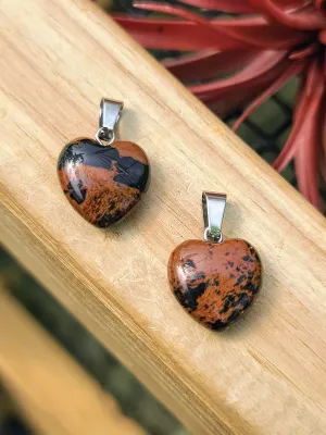 Mahogany Obsidian Heart Pendant