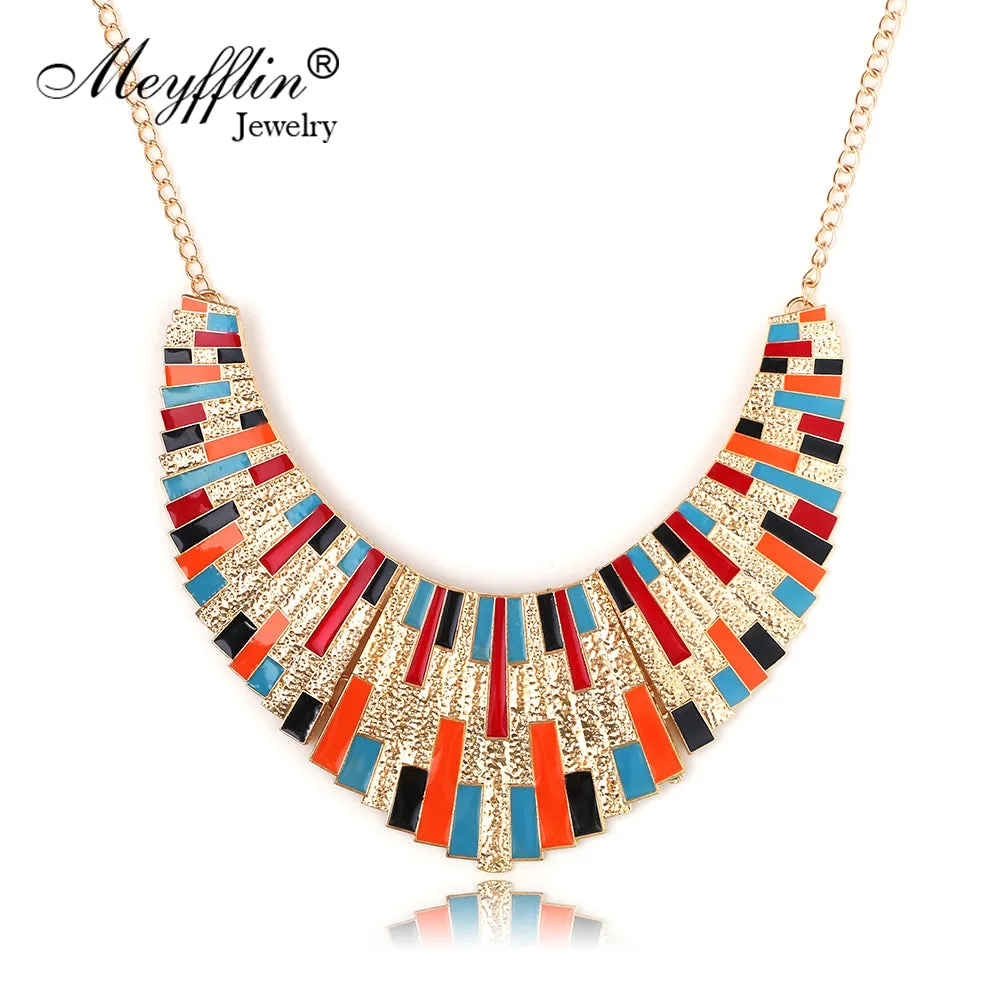 Maxi Necklace Collares 2017 Vintage Statement Necklaces & Pendants for Women Bijoux Fashion Enamel Choker Collier Kolye Jewelry