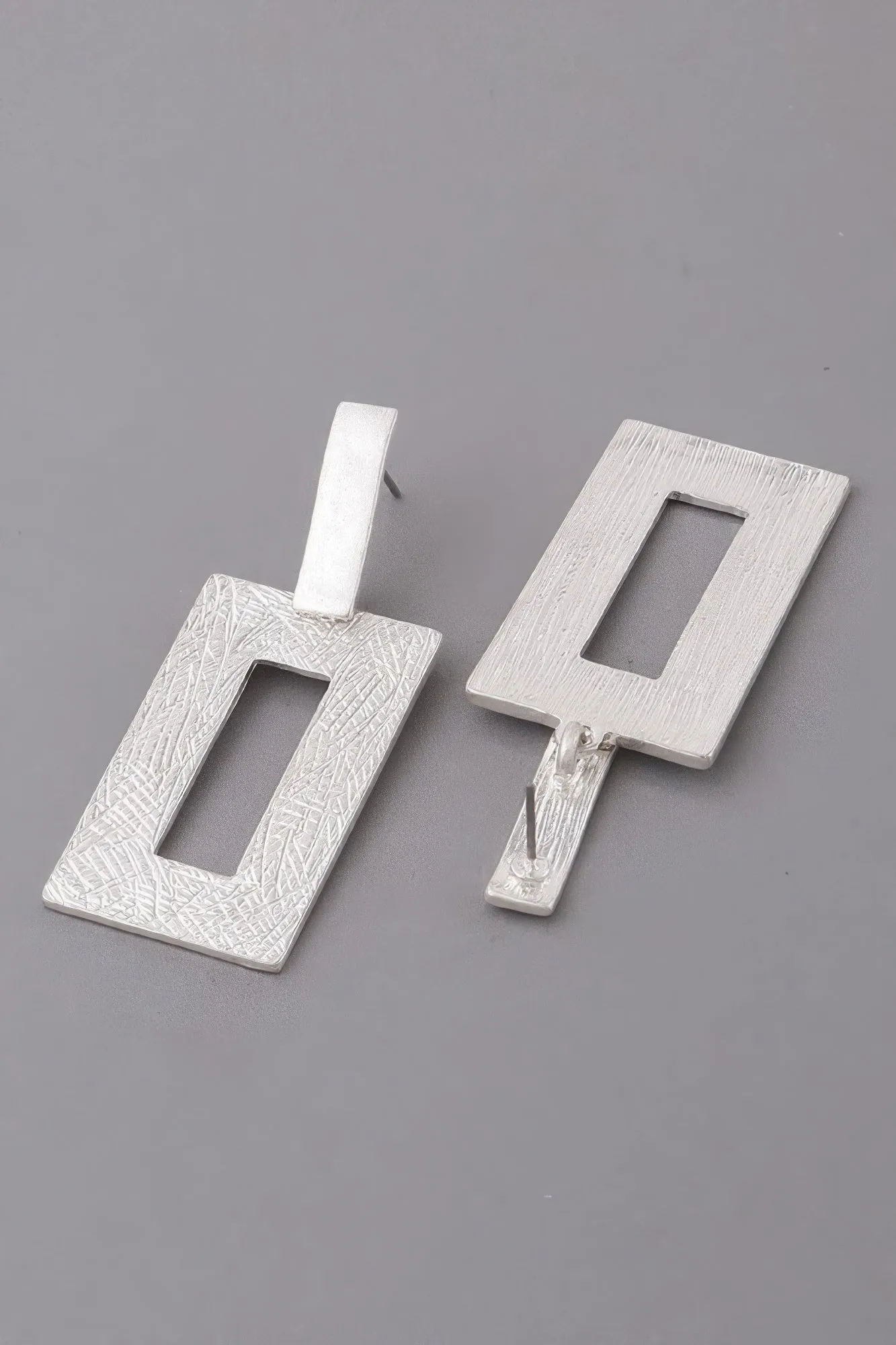 Modern Brushed Frame Earrings