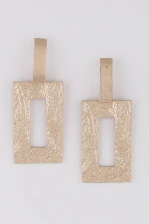 Modern Brushed Frame Earrings