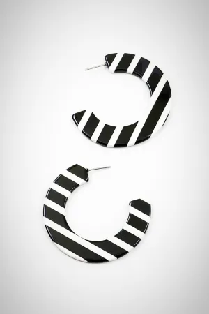 Oreo Striped  Resin Earrings