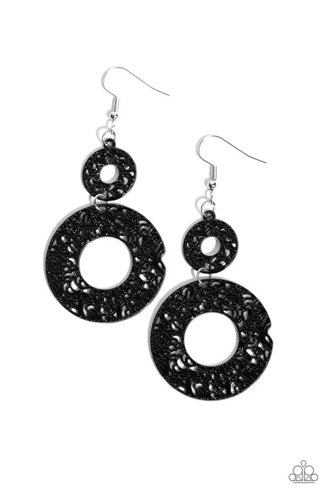 Paparazzi Earring ~ Cabo Courtyard - Black