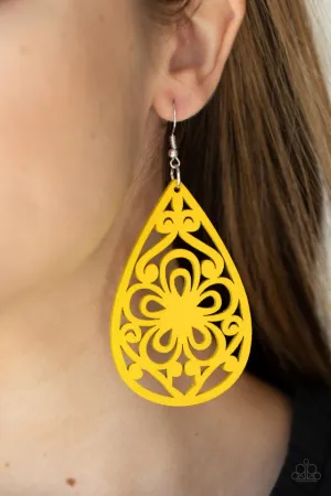 Paparazzi Earring ~ Marine Eden - Yellow