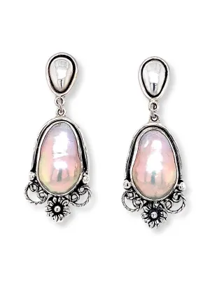 Pearl Dangle Earrings in Sterling Silver