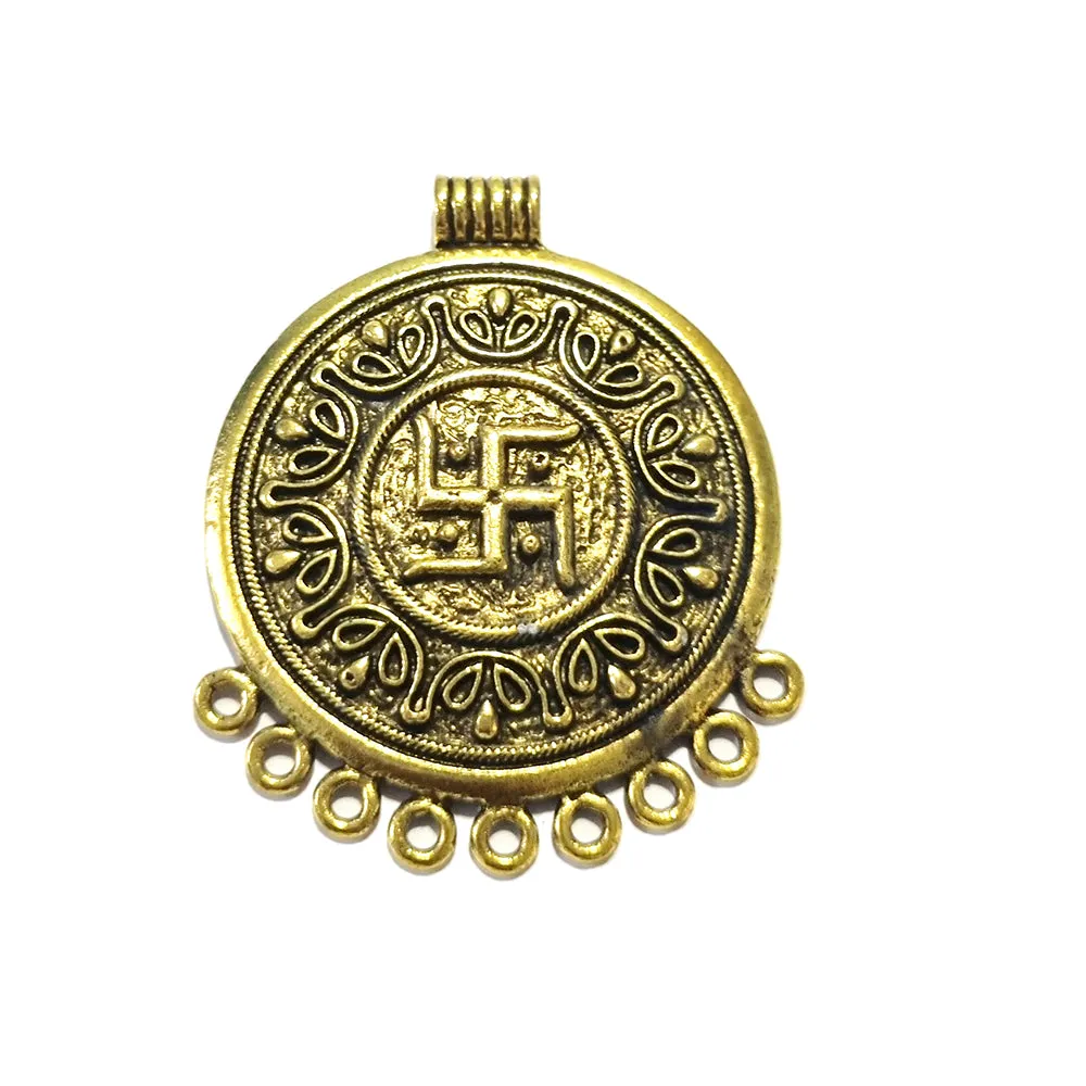 Per Piece Swastik Pendants Large Size, Gold, size about 48x62mm