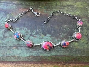 Pink Dahlia 7 Stone Choker