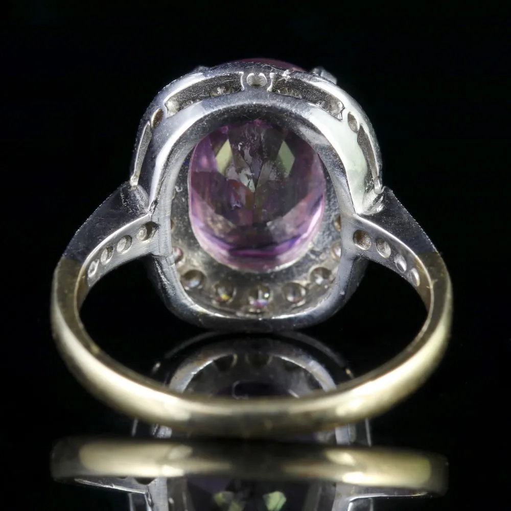 Pink Topaz Diamond Gold Ring 6Ct Pink Topaz