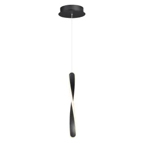 Pirouette 8 in. LED Pendant Light Black finish