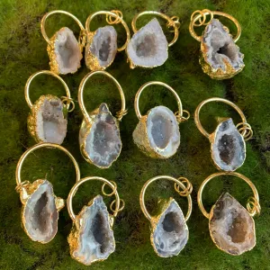 Plated Geode Pendants